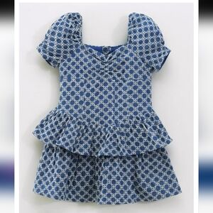 Bardot Junior Broderie Corset Dress Girls Size 6 Chambray